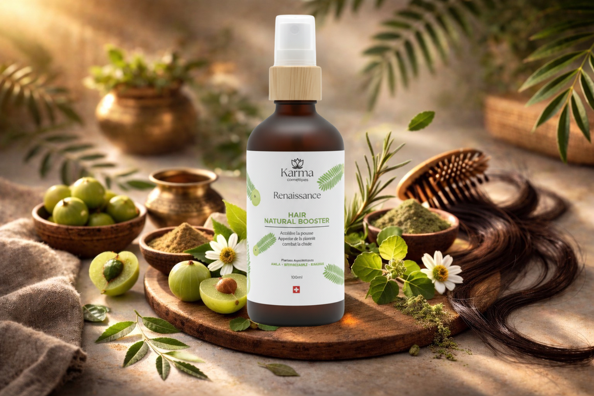 Rituel capillaire inspiré de l’Ayurveda avec plantes et soin du cuir chevelu