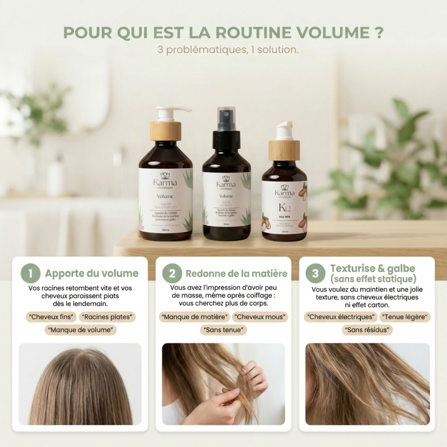 Routine Volume - Texturise les cheveux fins